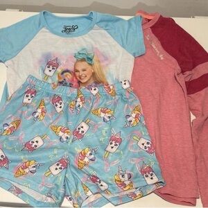 JoJo Siwa Girls' Blue Unicorn Ice Cream Short Pajama Set